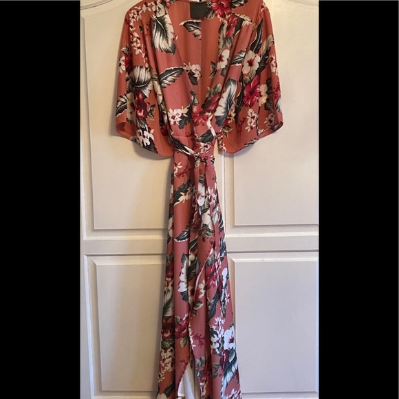 Floral Wrap Dress (Dusty Rose) - Picture 4 of 12
